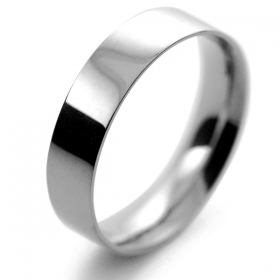 Flat Court Light - 5mm Platinum Wedding Ring 